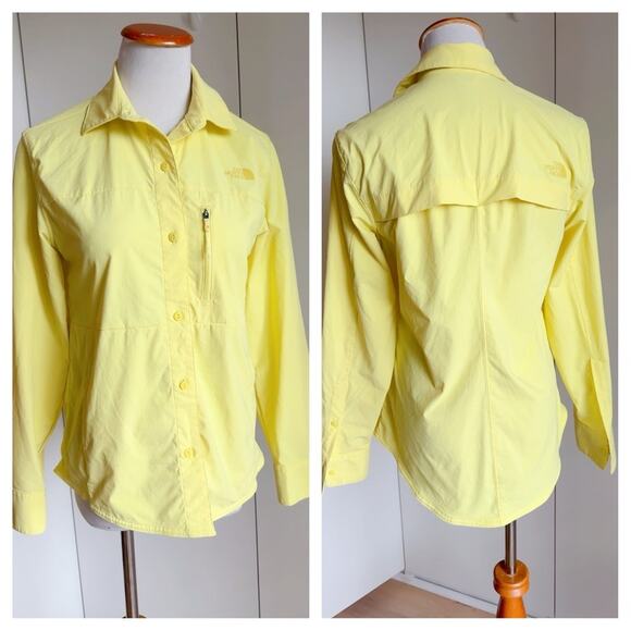 The North Face Utility Shirt OUtdoor Butter Yellow XS Size Collared Pockets - Picture 1 of 6